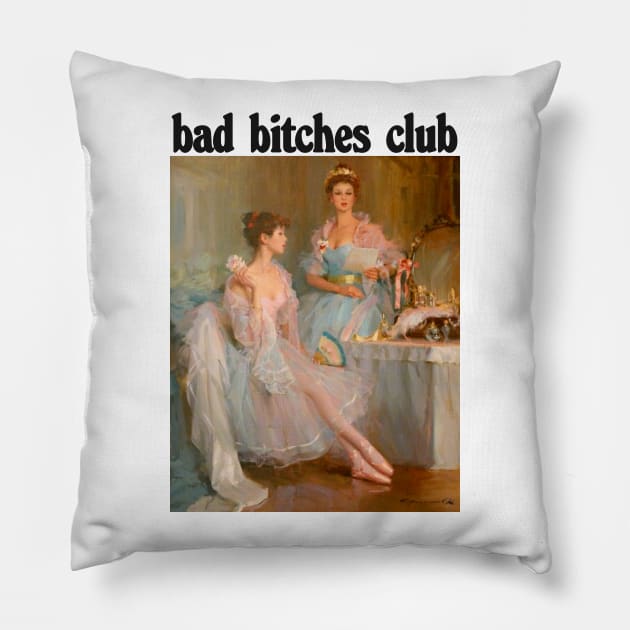 Bad Bitches Club / Aesthetic Girl Design Pillow by DankFutura