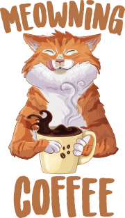 Meowning Coffee Cute Cat Magnet