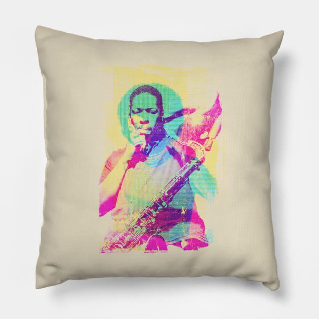 John Coltrane Pillow by HAPPY TRIP PRESS