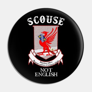 Scouse Not English Red Pin