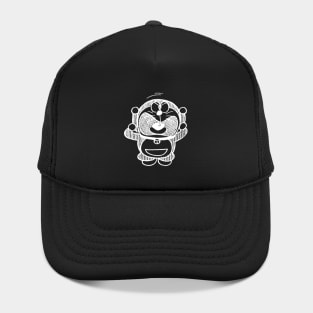 Angry Doraemon - Retro White 1969 Hat