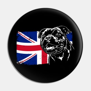 Staffordshire Bull Terrier Mom Dad Union Jack Flag patriotic dog Pin