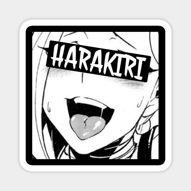 Ahegao Anime Girl Design Magnet by Harakiri's Merch