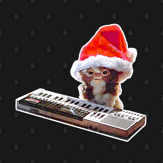 Disover Santa Gizmo Playing Keyboard - Gremlins Gizmo - T-Shirt