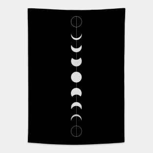 Phases Of The Moon - White Version Tapestry