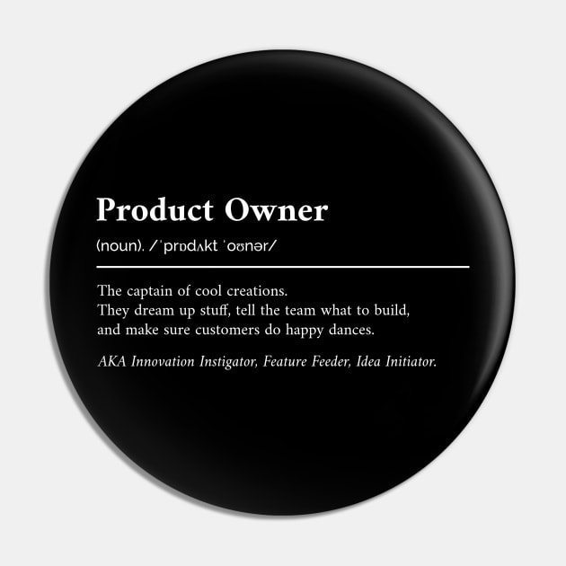 Product Owner Pin by BetsyBuzz