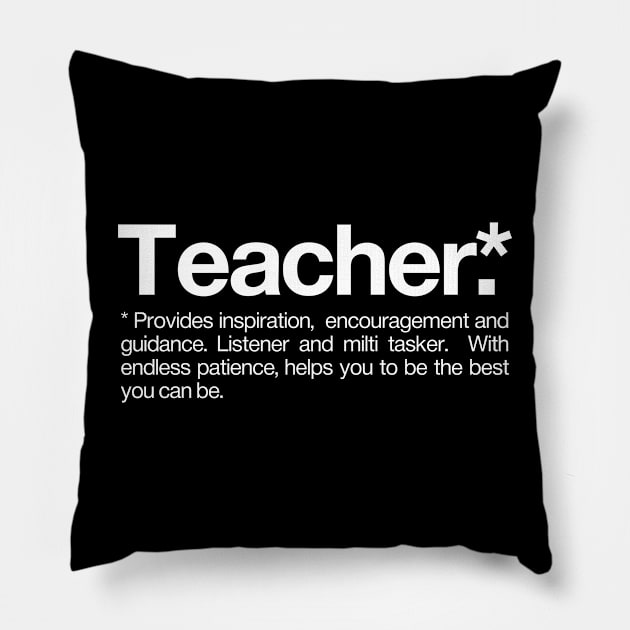 Teacher Definition Pillow by Positive Lifestyle Online