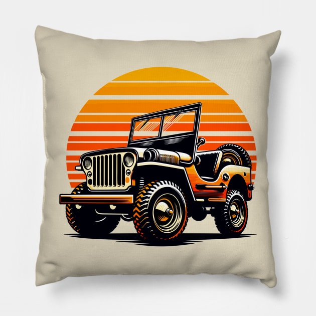 Willys Jeep Pillow by Vehicles-Art