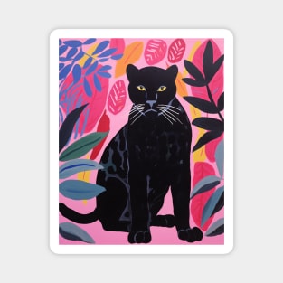 Wild Panther Retro Magnet