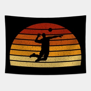 Vintage Sunset Volleyball Gift For Volleyball Players Tapestry