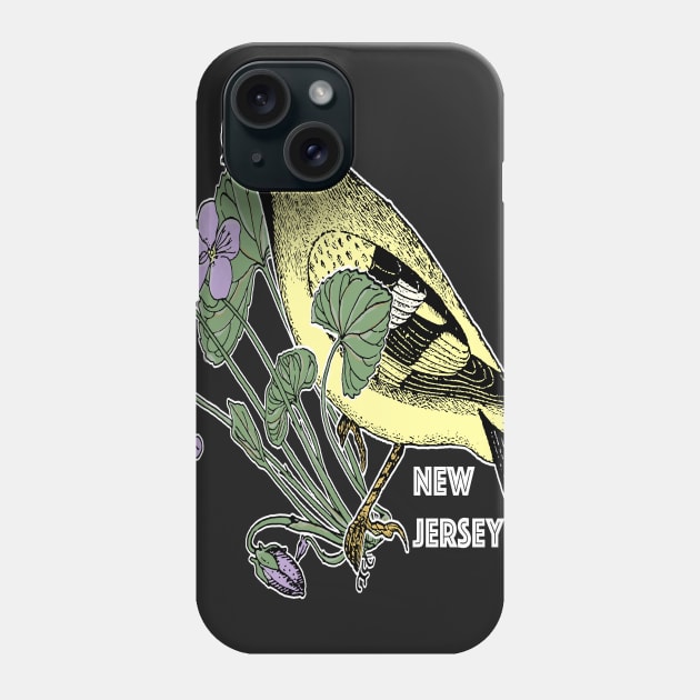 New Jersey State Bird and Flower - Nature Illustration Phone Case by encyclo