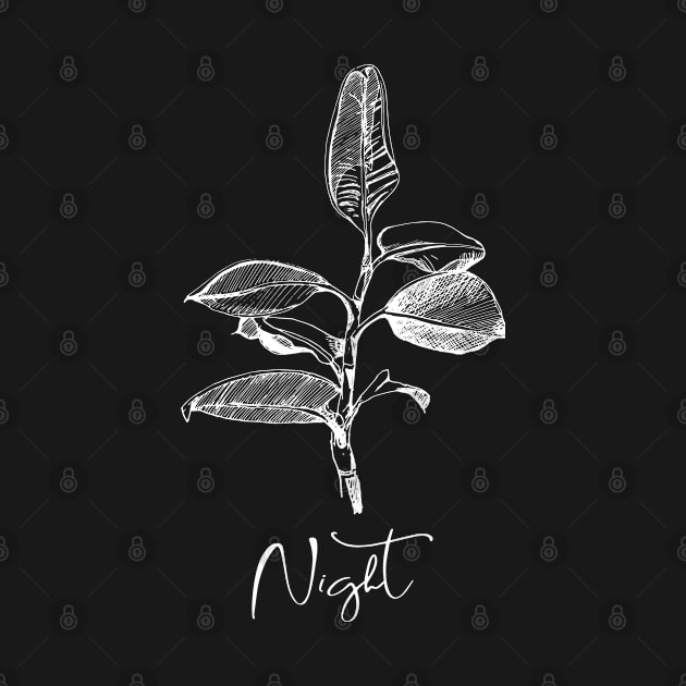 Night. Graphic image of ficus for designs. by ElizabethArt