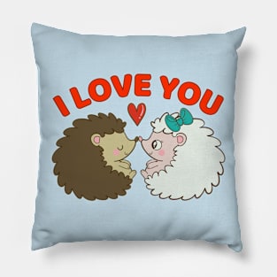 I Love You Hedgehog Valentines Day Cute Couples Pillow