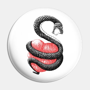 Snake Hugging Heart Pin