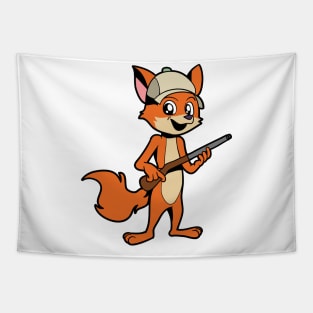 Fox with rifle - hunter Tapestry