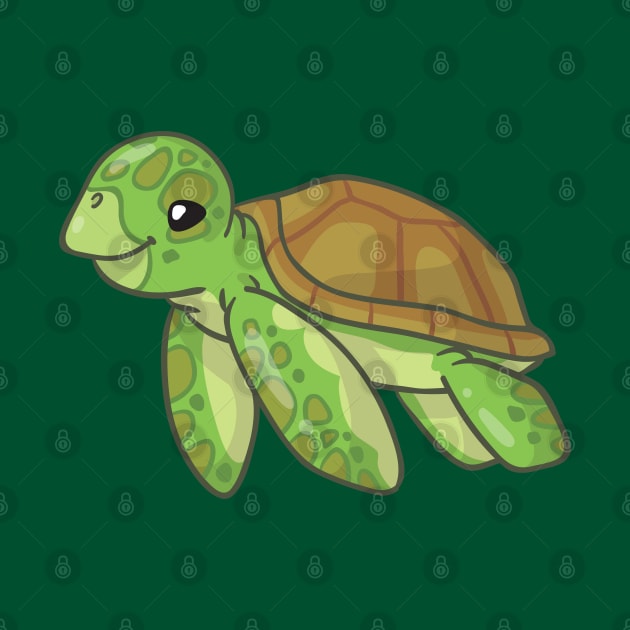 Green Sea Turtle by bytesizetreasure