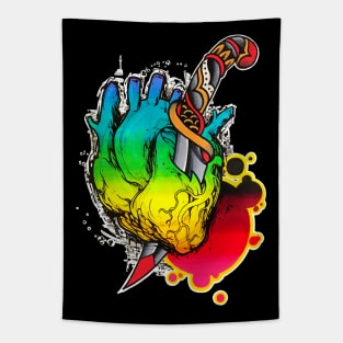 Neon Heart Tapestry