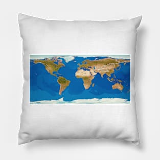 Earth from space,flat Mercator projection (E050/0381) Pillow
