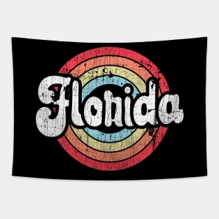 Florida Vintage Rainbow Sunset Tapestry