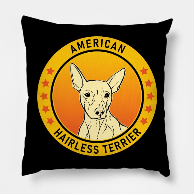 American Hairless Terrier Dog Portrait Pillow by millersye