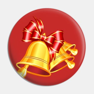 Golden Christmas bells Pin