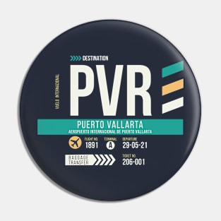 Puerto Vallart (PVR) Airport Code Baggage Tag Pin