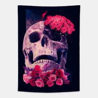 Skull and roses Tapestry