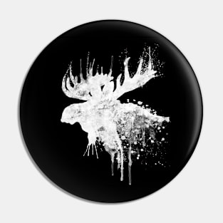 Moose Head Silhouette Reversed Colors Pin