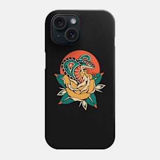 Snake Roses Traditional Vintage Tattoo Phone Case