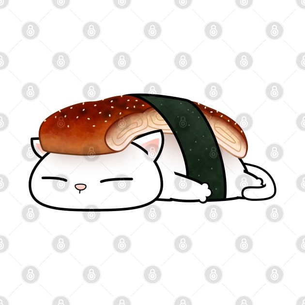 Chubby Cat Unagi Sushi by Takeda_Art