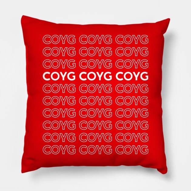 COYG COYG COYG (White) Pillow by truffela