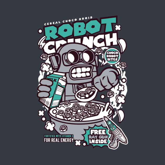 Retro Cereal Box Robot Crunch // Junk Food Nostalgia // Cereal Lover by Now Boarding