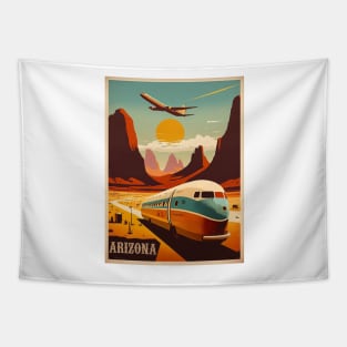 Arizona Vintage Travel Art Poster Tapestry