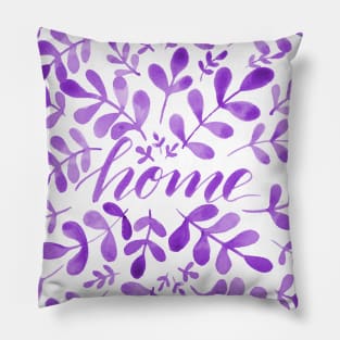 Watercolor home foliage - purple Pillow