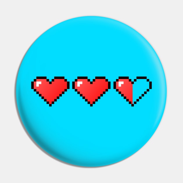 Pixelated 8-Bit Heart (v2) Pin by Lumos19Studio