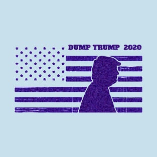 Dump Trump 2020 (his profile back to the flag) T-Shirt