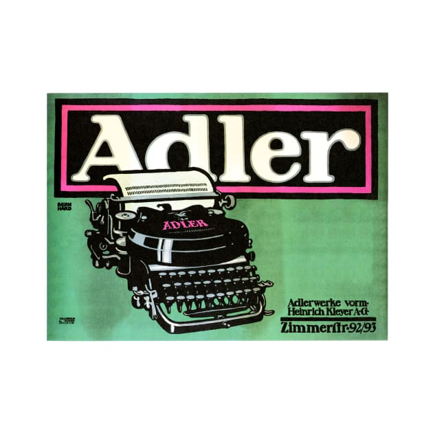 ADLER TYPEWRITER Advertisement 1909 by Lucien Bernhard Vintage German Lithograph by vintageposters