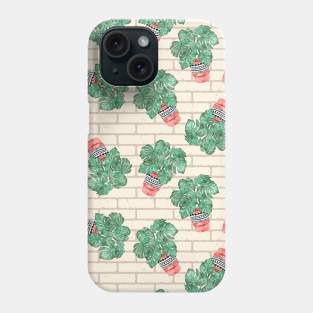 Monstera House Plants in Terra Cotta Pots Phone Case