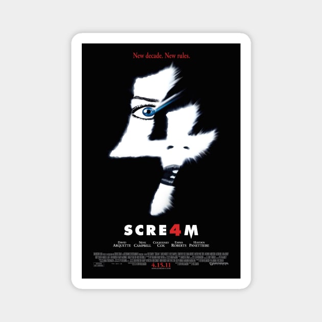 Scream 4 Movie Poster Magnet by petersarkozi82@gmail.com