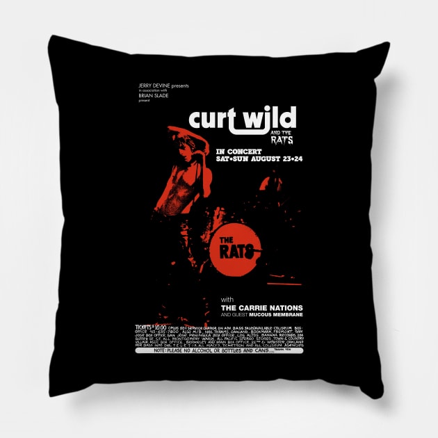 Curt Wild/Velvet Goldmine concert poster Pillow by UnlovelyFrankenstein