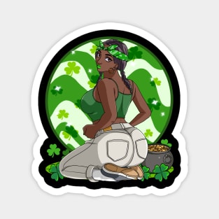 African American Leprechaun St. Patricks Day Magnet