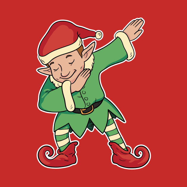 Cute Dabbing Elf Cartoon by SLAG_Creative
