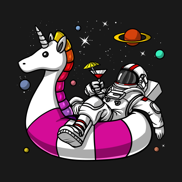 Space Astronaut Riding Unicorn Float by underheaven