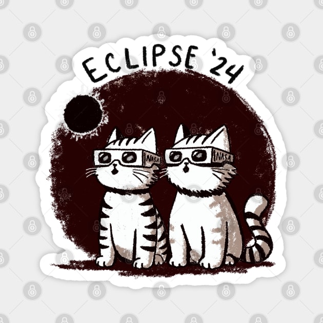 Solar Eclipse Cats Magnet by KilkennyCat Art