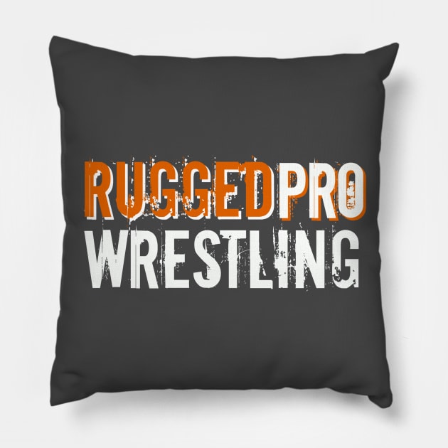 RUGGEDpro orange/white logo Pillow by AustinFouts