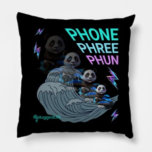 Panda Jetski Waverunner Phone Phree Phun Tee Pillow