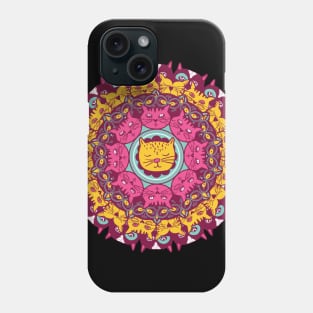 CAT MANDALA colorful cute kittens Phone Case