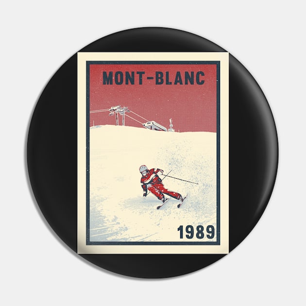 Mont-Blanc ski mountains 1985 vintage retro 80's Pin by Captain-Jackson