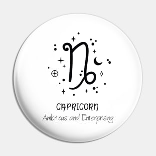 Capricorn Personality Black Text Pin