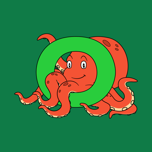 Letter O with Octopus by BoombasticArt